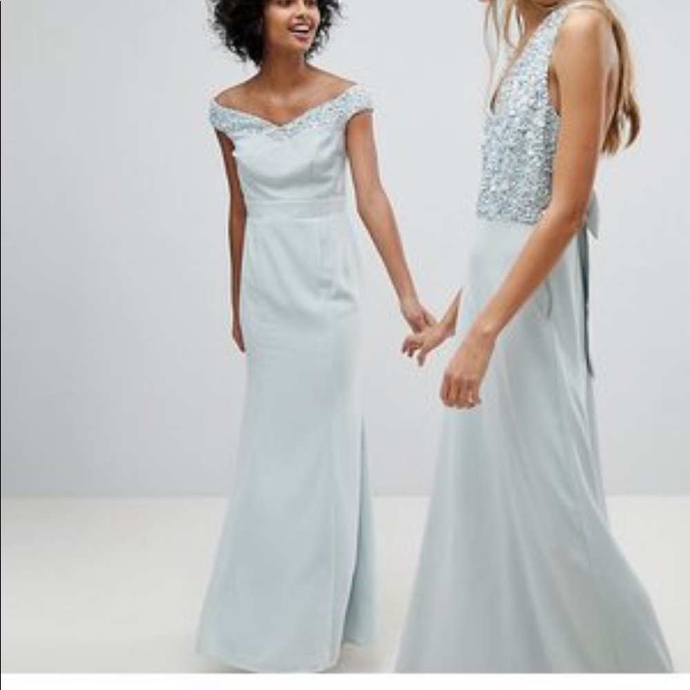 ASOS Maya off the shoulder Bardot bridesmaid dress